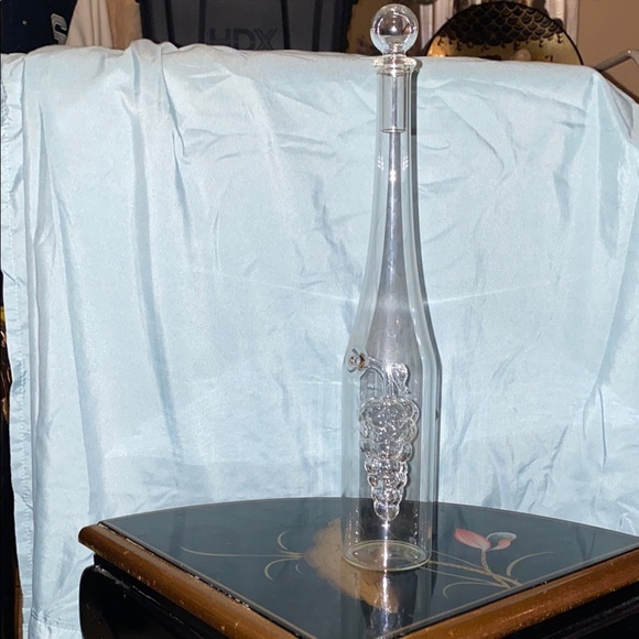 Other - BX48 Vintage Elegant Glass Bottle with Silver Accents